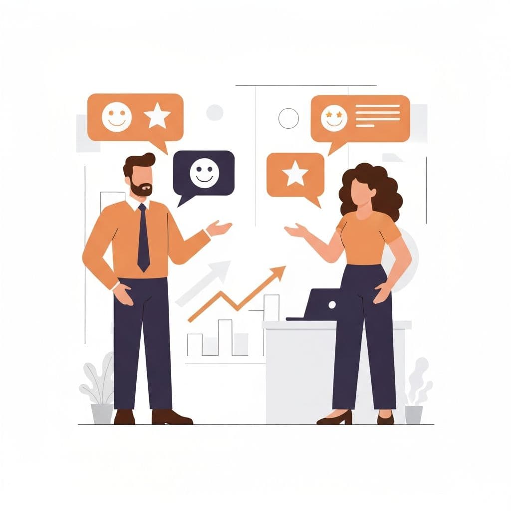 Feedbackkultur entwickeln: Der Schlüssel zu wirksamer Zusammenarbeit - Illustration zum Thema Kommunikation